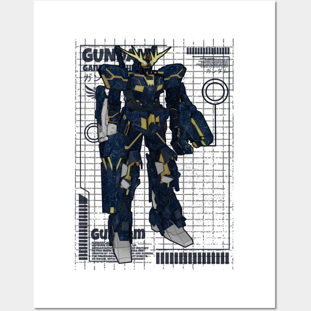 RX-0［N］ Unicorn Gundam 02 Banshee Norn Wall Art by gblackid